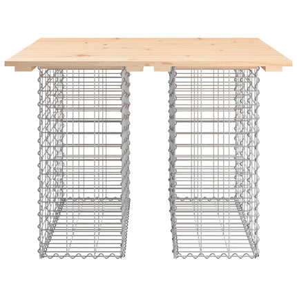Trädgårdsbord gabiondesign 100x102x72 cm massivt trä furu