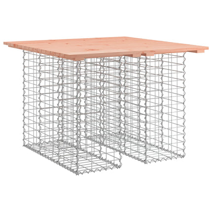 Trädgårdsbord gabiondesign 100x102x72 cm massivt trä Douglas