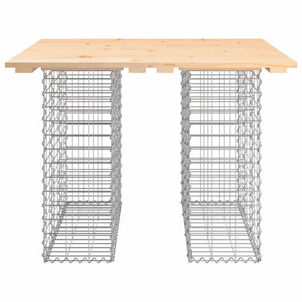 Trädgårdsbord gabiondesign 100x102x72 cm massivt trä furu