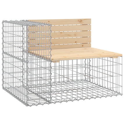 Trädgårdsbänk gabiondesign 287x71x65,5 cm massiv furu