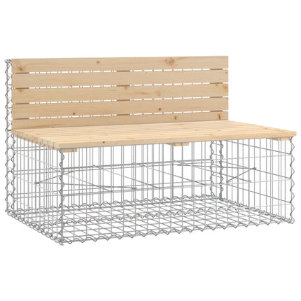 Trädgårdsbänk gabiondesign 287x71x65,5 cm massiv furu