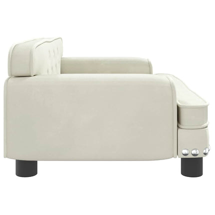 Barnsoffa gräddvit 70x45x30 cm sammet