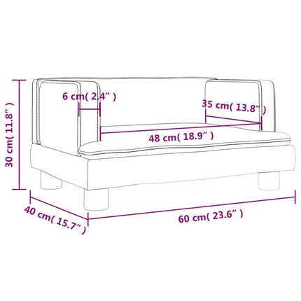 Barnsoffa brun 60x40x30 cm sammet