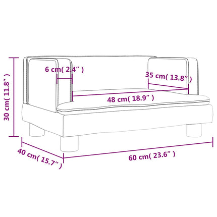 Barnsoffa brun 60x40x30 cm konstläder