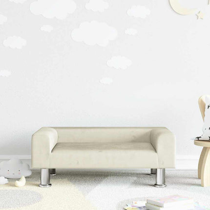 Barnsoffa gräddvit 70x45x26,5 cm sammet