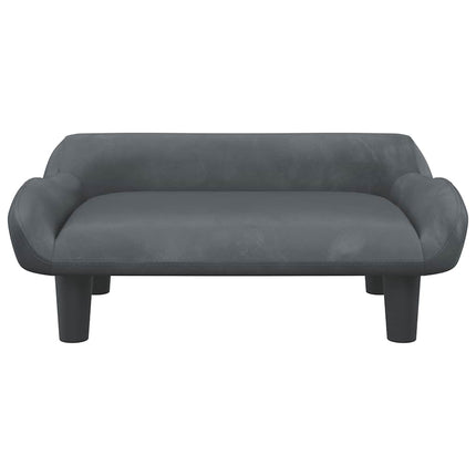 Barnsoffa mörkgrå 70x40x24 cm sammet