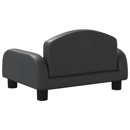 Barnsoffa svart 50x40x30 cm konstläder