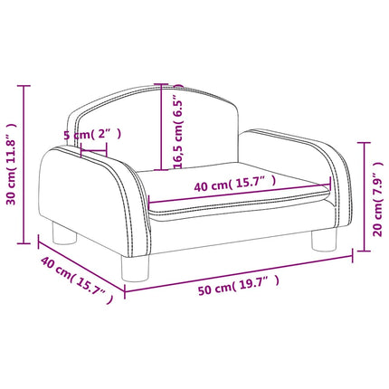 Barnsoffa svart 50x40x30 cm konstläder