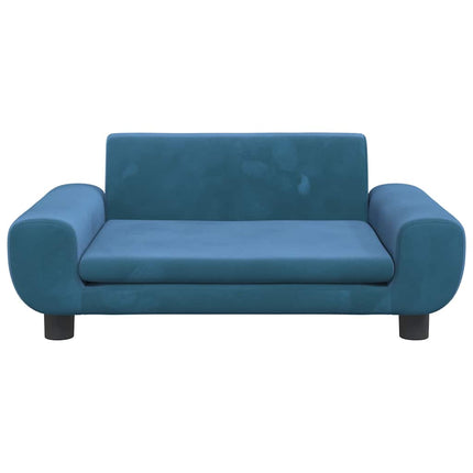 Barnsoffa blå 70x45x33 cm sammet