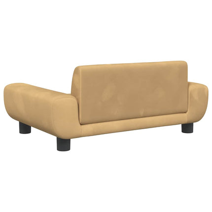 Barnsoffa brun 70x45x33 cm sammet