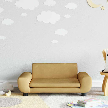 Barnsoffa brun 70x45x33 cm sammet
