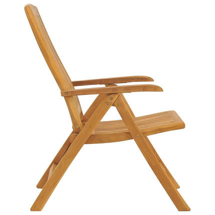 Fällbara fåtöljer med dynor, 2 st, massivt trä, teak