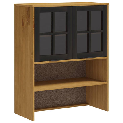 Högskåp med glasdörrar FLAM 80x40x180 cm massiv furu