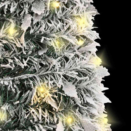 Plastgran pop-up med snö 200 LED 210 cm
