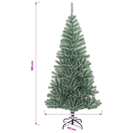 Plastgran med snö grön 180 cm