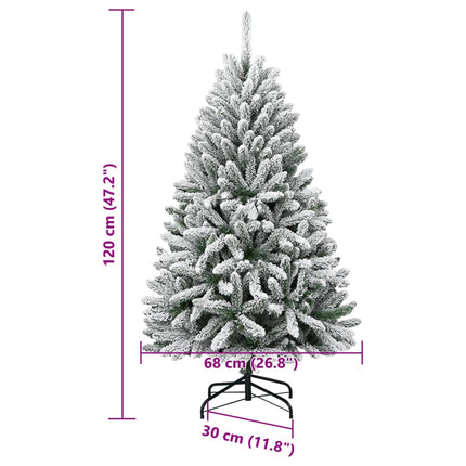 Plastgran med snö gångjärn 120 cm
