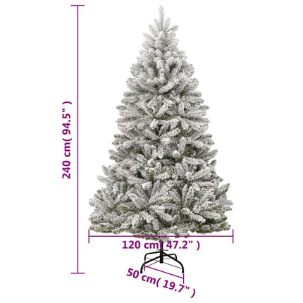 Plastgran med snö gångjärn 240 cm