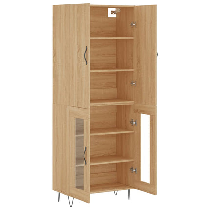 Högskåp sonoma-ek 69,5x34x180 cm konstruerat trä