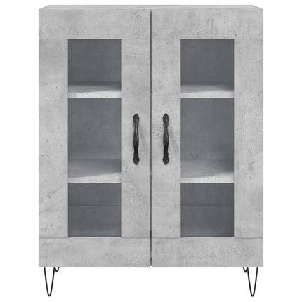 Högskåp betonggrå 69,5x34x180 cm konstruerat trä