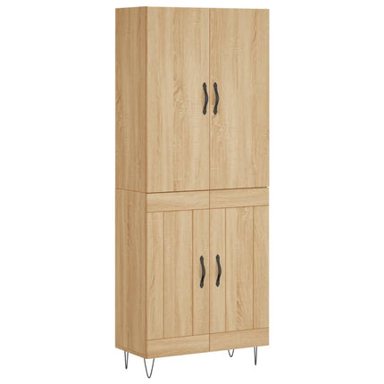 Högskåp sonoma-ek 69,5x34x180 cm konstruerat trä