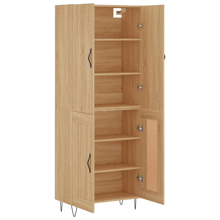 Högskåp sonoma-ek 69,5x34x180 cm konstruerat trä