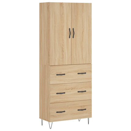 Högskåp sonoma-ek 69,5x34x180 cm konstruerat trä