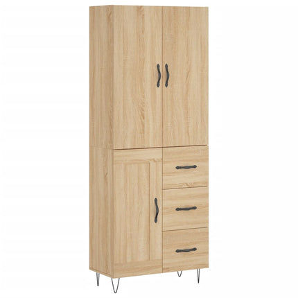 Högskåp sonoma-ek 69,5x34x180 cm konstruerat trä