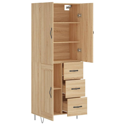 Högskåp sonoma-ek 69,5x34x180 cm konstruerat trä