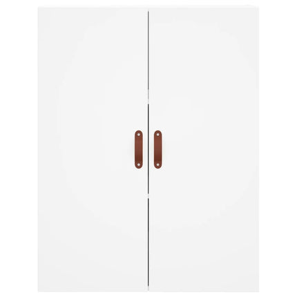 Högskåp vit 69,5x34x180 cm konstruerat trä