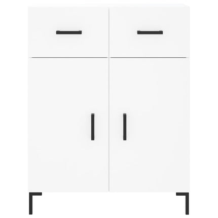Högskåp vit 69,5x34x180 cm konstruerat trä