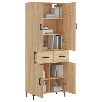 Högskåp sonoma-ek 69,5x34x180 cm konstruerat trä