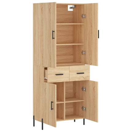 Högskåp sonoma-ek 69,5x34x180 cm konstruerat trä