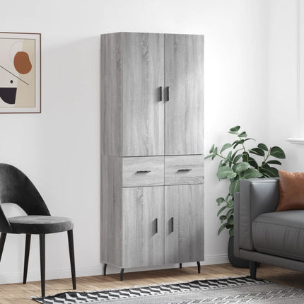 Högskåp Grå Sonoma 69,5x34x180 cm konstruerat trä