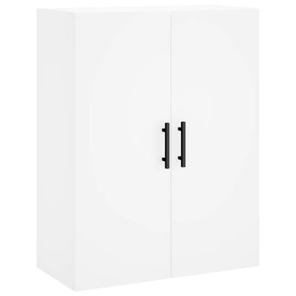 Högskåp vit 69,5x34x180 cm konstruerat trä