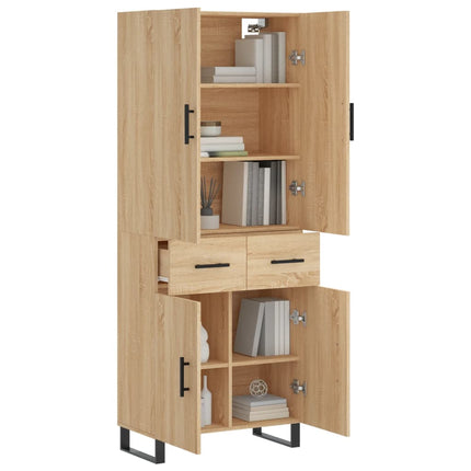 Högskåp sonoma-ek 69,5x34x180 cm konstruerat trä