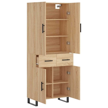 Högskåp sonoma-ek 69,5x34x180 cm konstruerat trä