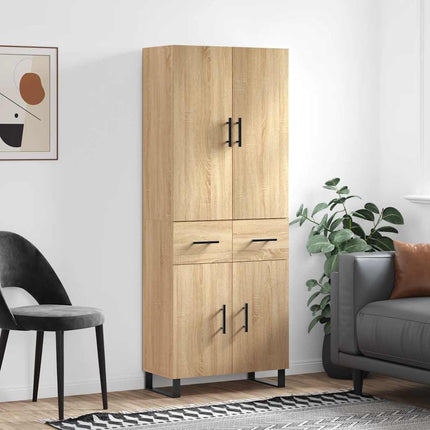 Högskåp sonoma-ek 69,5x34x180 cm konstruerat trä