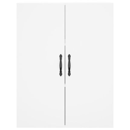 Högskåp vit 69,5x34x180 cm konstruerat trä