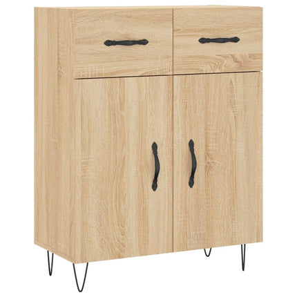 Högskåp sonoma-ek 69,5x34x180 cm konstruerat trä