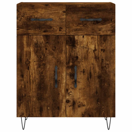 Högskåp rökfärgad ek 69,5x34x180 cm konstruerat trä