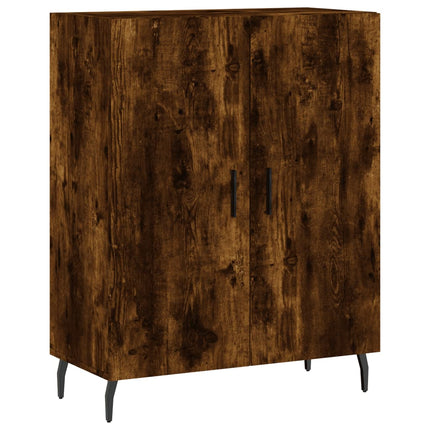 Högskåp rökfärgad ek 69,5x34x180 cm konstruerat trä