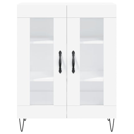 Högskåp vit 69,5x34x180 cm konstruerat trä