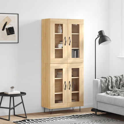 Högskåp sonoma-ek 69,5x34x180 cm konstruerat trä
