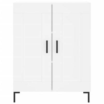Högskåp vit 69,5x34x180 cm konstruerat trä