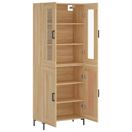 Högskåp sonoma-ek 69,5x34x180 cm konstruerat trä