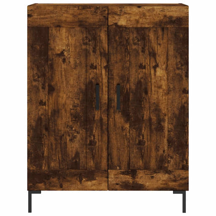 Högskåp rökfärgad ek 69,5x34x180 cm konstruerat trä