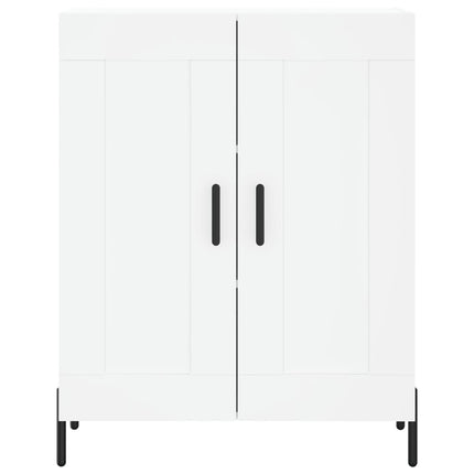 Högskåp vit 69,5x34x180 cm konstruerat trä