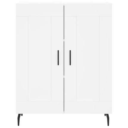 Högskåp vit 69,5x34x180 cm konstruerat trä