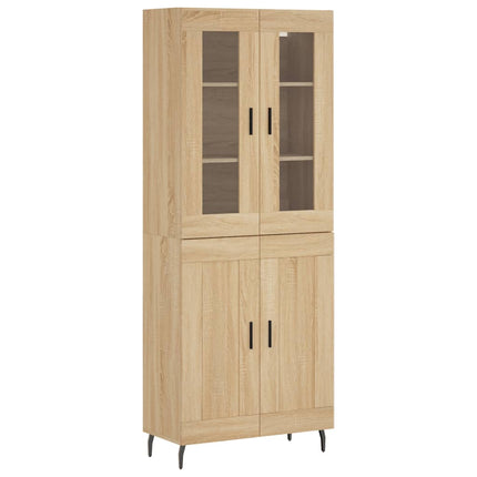 Högskåp sonoma-ek 69,5x34x180 cm konstruerat trä