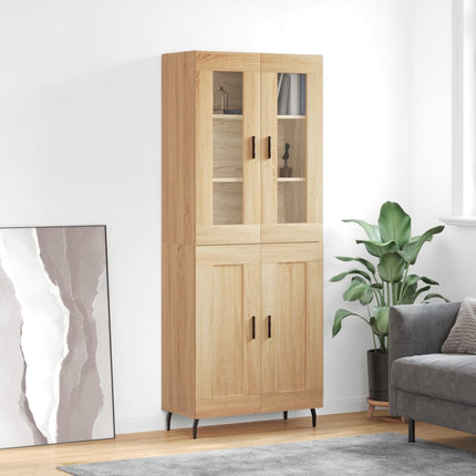Högskåp sonoma-ek 69,5x34x180 cm konstruerat trä